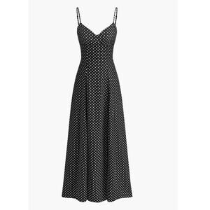 Commense Black and White Polka Dot Maxi Dress